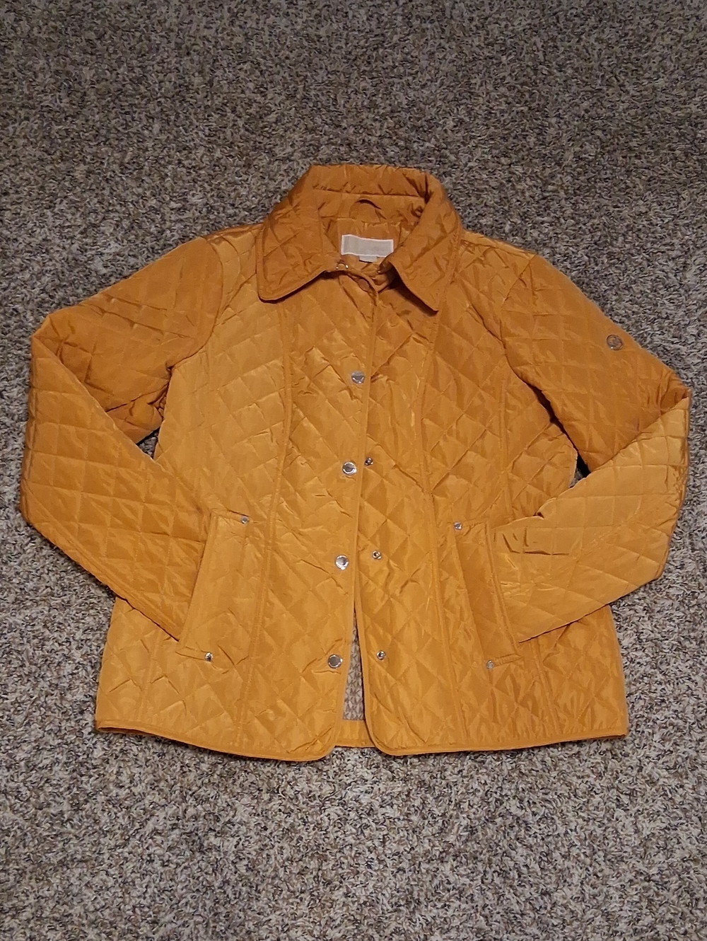 Michael Kors Yellow Mustard Quilted Puffer Jacket